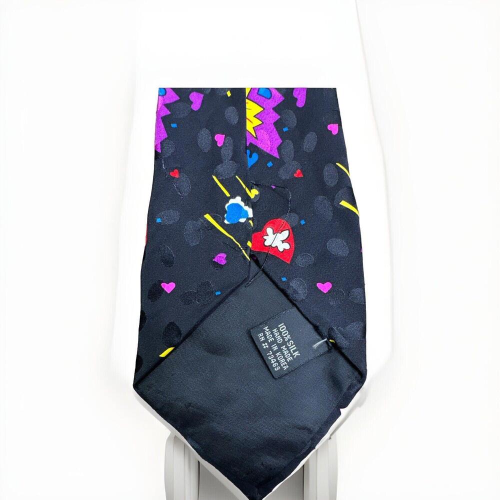 Vintage Bolero Rocky & Bullwinkle Mens Tie 56" 3.75" Natasha Boris Spy TNT Heart - Picture 6 of 6